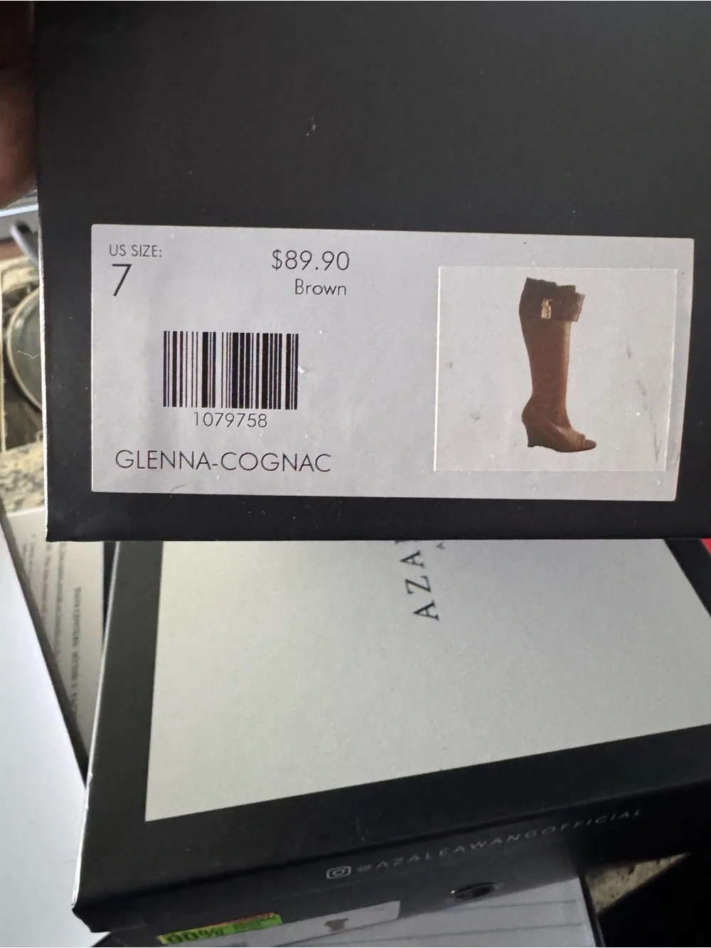 Azalea Wang Glenna Cognac Peep Toe Wedge Boots – NIB 🔥 - Picture 3 of 3
